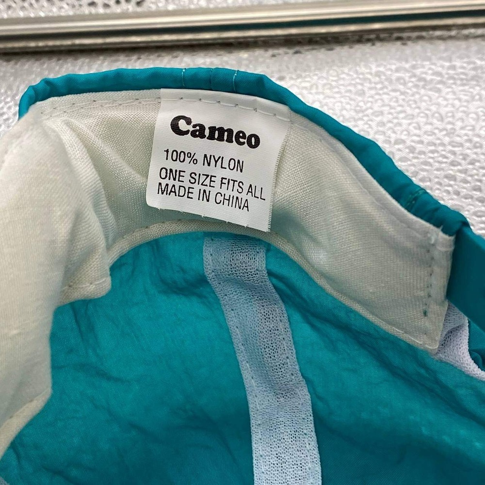Vintage Neon Cameo Bob Evans Hat Mens OSFA Teal Nylon Snapback Rope Trucker Cap - Picture 6 of 9